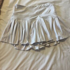 Cream Mini Skater Skirt with Pleats